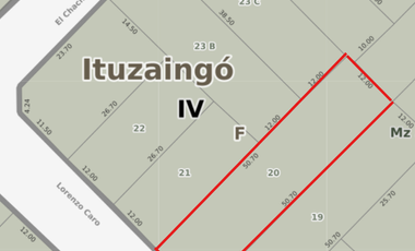 Venta Terreno Lote Ituzaingo 608m2