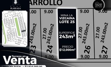 TERRENO A LA VENTA EN ZONA PLATEADA LA VIZCAINA, PACHUCA DE SOTO
