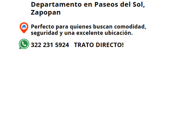 VENTA DEPARTAMENTO PASEOS DEL SOL ZAPOPAN