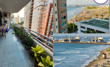 Departamento en venta con vista a la playa y al puerto de Manta, muy cerca del Mall del Pacifico