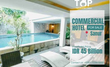 Drop Price! Freehold Boutique Hotel 17 bedrooms Beachside area at Sanur Bali Good Prime location