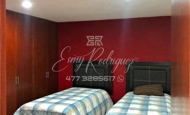 DEPARTAMENTO EN RENTA, NATURA LEÓN, GTO, 3 REC, AMUEBLADO, 2 AUTOS, VIGILANCIA Y CONFORT