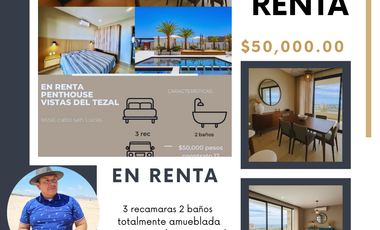 se renta hermoso penthouse en villas del tezal de cabo san lucas