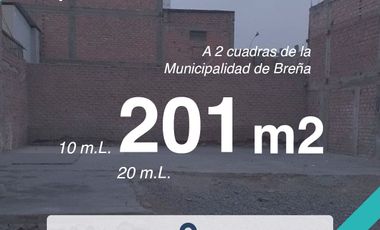 TERRENO EN VENTA 201 M2 URB. SAN LUIS GONZAGA - BREÑA