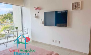 Acogedor departamento en edificio con club de playa. Con vista parcial al mar