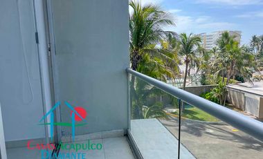 Acogedor departamento en edificio con club de playa. Con vista parcial al mar