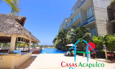 Acogedor departamento en edificio con club de playa. Con vista parcial al mar