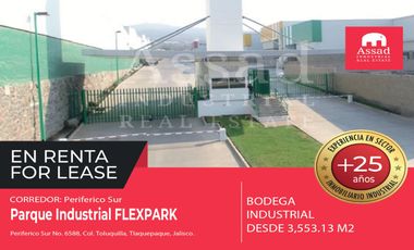 Renta de Bodega Industrial 3,553.14 m² | PARQUE INDUSTRUIAL FLEXPARK | PERIFERICO SUR