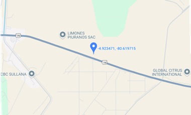 VENDO TERRENO AGROINDUSTRIAL DE 87,000 M2 CON ZONIFICACION I2 EN SULLANA PIURA