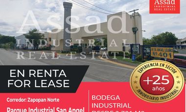 Renta de Bodega Industrial 3,721 m² | PARQUE INDUSTRUIAL San Angel | ZAPOPAN NORTE