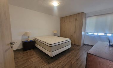 RENTA Departamento amueblado 2 rec en condominio cerrado Las Condes, Corregidora, Querétaro