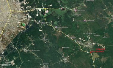 2 Terrenos juntos a orilla de carretera entrada Acanceh