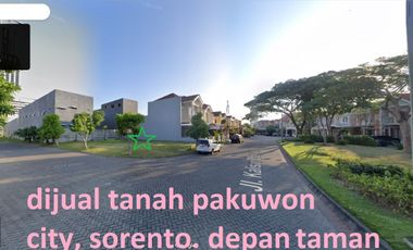Dijual Kavling Pakuwon City Sorrento, depan taman
