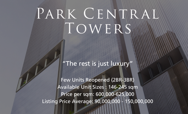 3BR Glass Suite Corner, in Park Central Towers (18th floor), Makati, For Sale