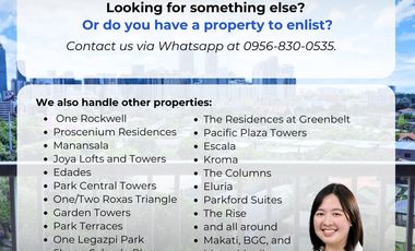 Good Deal! One Rockwell West 1BR Loft Condo Unit in Makati (Direct Buyers Only) Proscenium Lincoln Tower, Makati City Joya Lofts and Towers, Rizal Tow