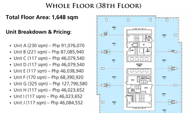 1,648 sqm. Office Space in One Vertis Plaza - Vertis North Quezon City for sale