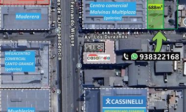ALQUILER LOCAL COMERCIAL INDUSTRIAL SJL 1355m2 ó 688m2 CERCA AL TREN ELECTRICO