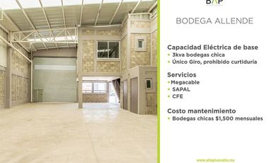 Bodega en renta Parque Industrial Allende