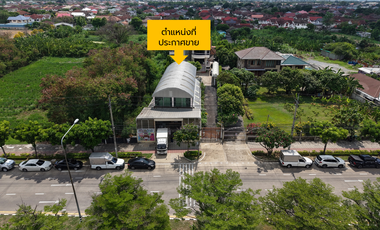 Main Road Frontage – 6 Lanes! Warehouse with Office for Sale on Phutthamonthon Sai 2 Road, 100 Sq. Wah