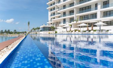OPORTUNIDAD DEPARTAMENTO EN RENTA, BLUME PUERTO CANCUN, PISO ALTO VISTA AL MAR