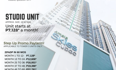Studio Unit in Cubao Rent To Own starting at Php7,128 monthly near MRT Gateway and STI