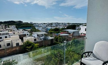 Venta de departamento amoblado de 3 habitaciones en urbanización Porto Manta.