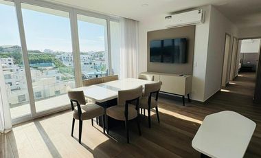 Venta de departamento amoblado de 3 habitaciones en urbanización Porto Manta.