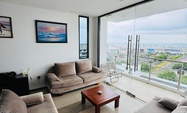 Venta de departamento de 2 habitaciones amoblado frente a Playa El Murciélago en Manta.