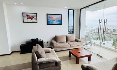 Venta de departamento de 2 habitaciones amoblado frente a Playa El Murciélago en Manta.