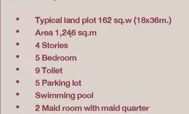Mulberry Grove Villa size M: 169.10 sqwah 1,246 sqm. 5bed 9toilets 245,000,000 Am: 065619----