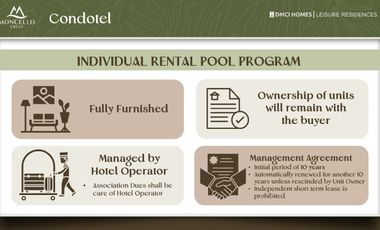 Condotel Unit at Baguio City Gateway Moncello Crest PHASE 2 NOW OPEN 7.9M  (35SQM)
