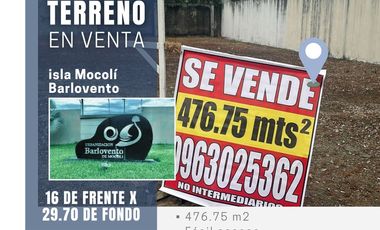 Isla Mocoli / Barlovento Terreno de 476.75 mts2