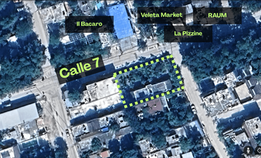 30 metros de frente sobre Calle 7, La Veleta – Increíble terreno con construcción