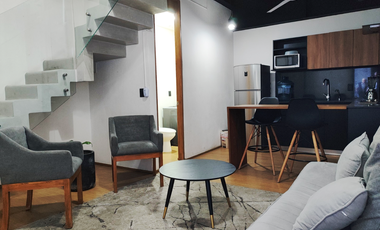 Departamento tipo loft en renta amueblado y equipado en la colonia Arcos Vallarta, Guadalajara, cerca de Centro Magno y Glorieta Minerva