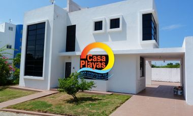 Casa Moderna de Venta en Playas, Vía Ocean Club, Shangrilá, Cdla. Cerrada Neem
