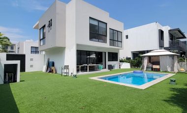 En alquiler lujosa y moderna casa semiamoblada en Isla Mocoli, Samborondon