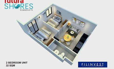 24.6 sqm Condominium  with Balcony for Sale in Futura Shores Dumaguete City