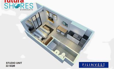 24.6 sqm Condominium  with Balcony for Sale in Futura Shores Dumaguete City