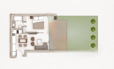 Exclusivo Y Moderno 1d + 1b + E + Bod. + Jardín