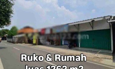 Jual Ruko dan Rumah Ciputat dekat Kandang Jurang dan Pendopo Eyang Agung  pinggir jalan raya tanah SHM luas 1262 m