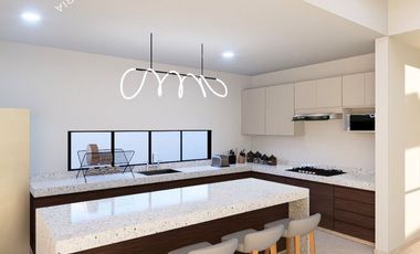 Casa en venta de una planta con alberca y paneles solares en privada con amenidades