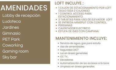 DEPARTAMENTO TIPO LOFT CON O SIN MUEBLES ZONA FRENTE A LA SALLE