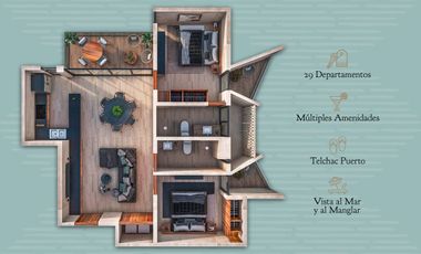 Departamento en venta en Telchac Puerto