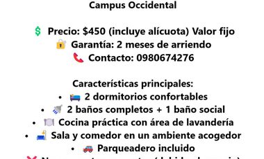 ARRIENDO DEPARTAMENTO AMOBLADO - Iñaquito Alto, Quito. Junto a Universidad Hemisferios (UHE)