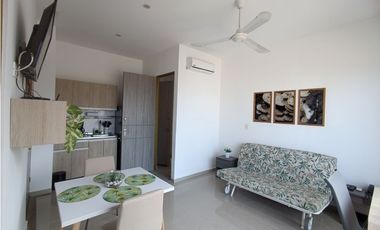 SE RENTA APARTAESTUDIO AMOBLADO VISTA AL MAR PLAYA SALGUERO - E.C.