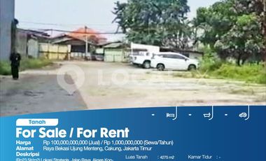Tanah / Kavling Raya Bekasi Ujung Menteng, Cakung, Jakarta Timur
