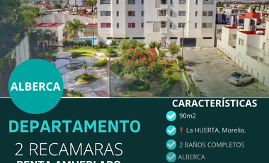 Departamento Renta Amueblado La Huerta 2 Recamaras 2 Baños Morelia Alberca Elevador