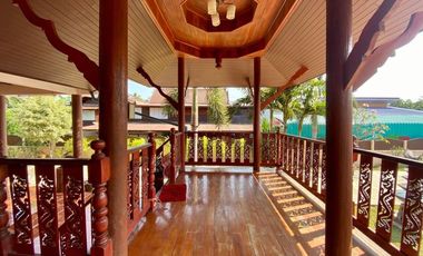 92561 - ขายบ้านเดี่ยวบ้านไม้สัก 2 ชั้น บ้านสวย บรรยากาศดี ร่มรื่น สงบ เป็นธรรมชาติ ท่าช้าง สิงห์บุรี