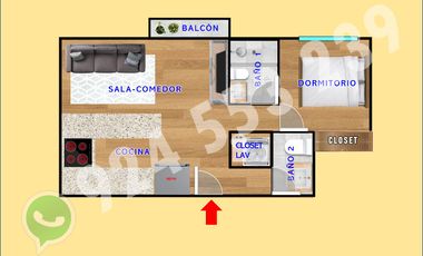 ALQUILO DPTO AMOBLADO 01 DORM | 01 BAÑO | NO COCHERA - CERCA A PARQUE LINSIDRO