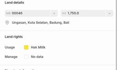 Tanah View GWK cocok untuk Perumahan jalan Merak Ungasan Bali